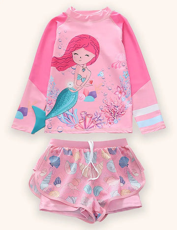 Mermaid Long Sleeve Sports Swimsuit